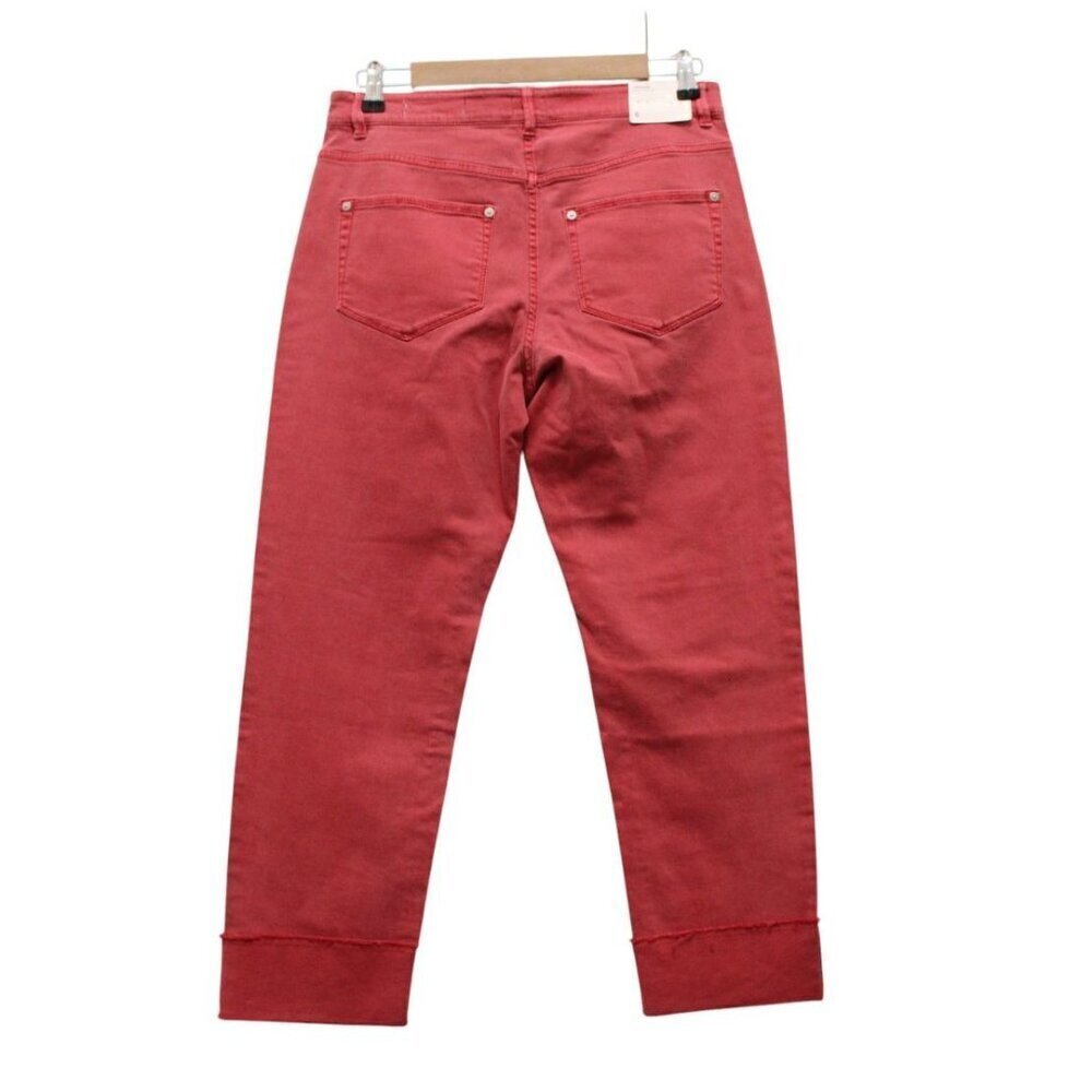 NWT J Jill Jeans Size 6 Authentic Fit Cropped Red Mid Rise Stretch Denim Preppy - Picture 7 of 13
